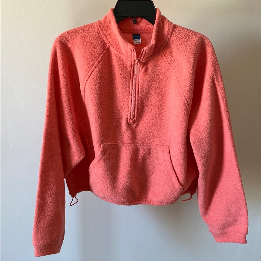 Coral Half-Zip Fleece Pullover